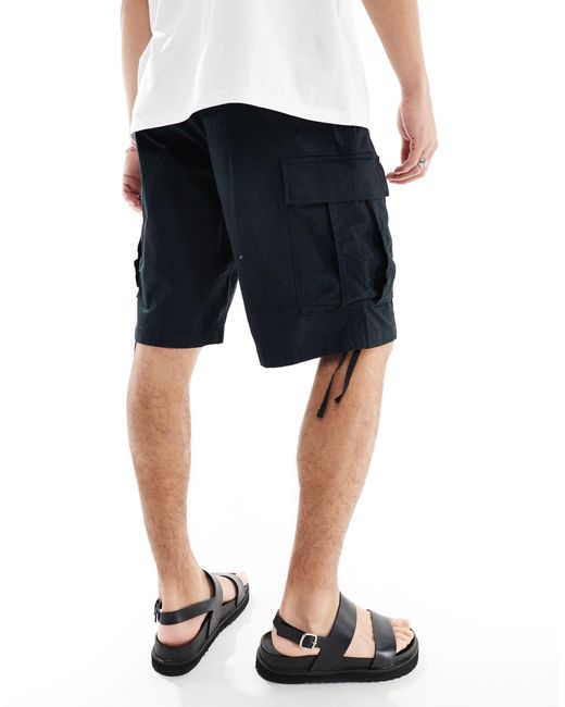 Jack & Jones – weit geschnittene cargo-shorts aus ripstop in Black für Herren