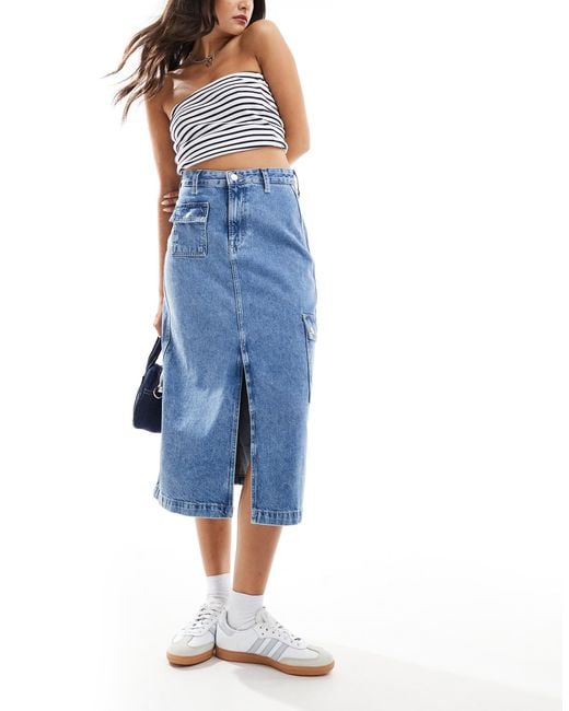 Tommy Hilfiger Blue – claire – utility-midi-jeansrock