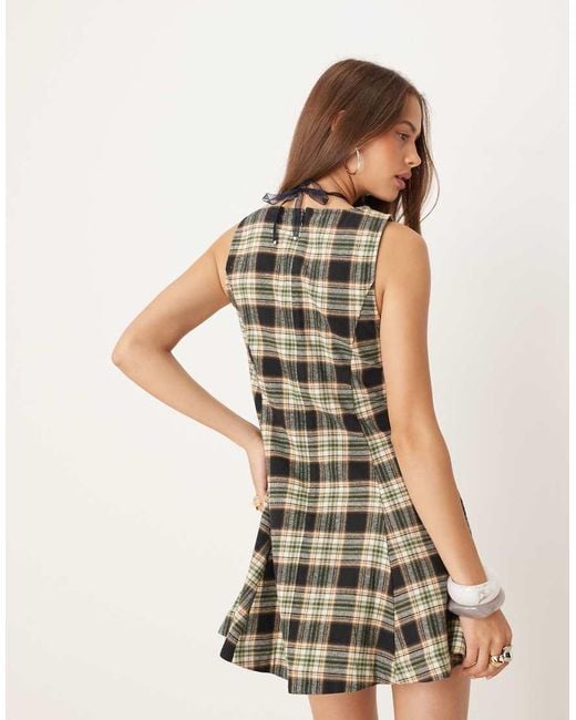 ASOS Multicolor Sleeveless Mini Dress With Box Pleats