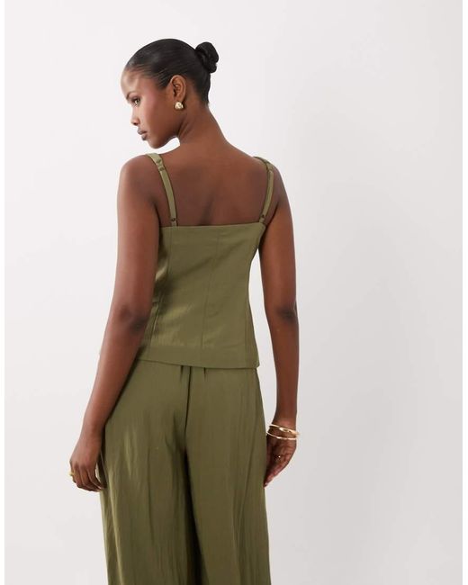 ASOS Green Tailored Scoop Neckline Vest