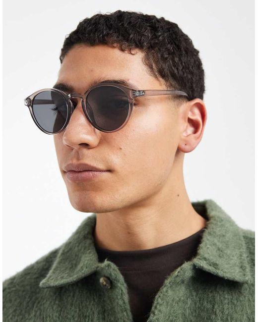 ASOS Black Round Sunglasses for men