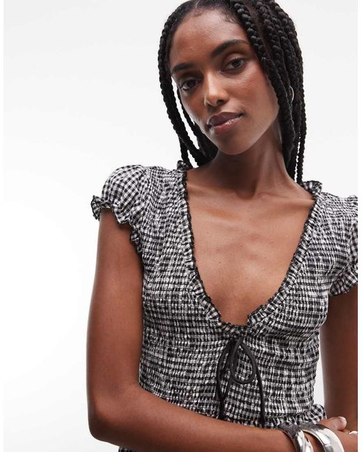 Princess Polly Multicolor Wescott Cotton Rich Shirred Tie Front Playsuit