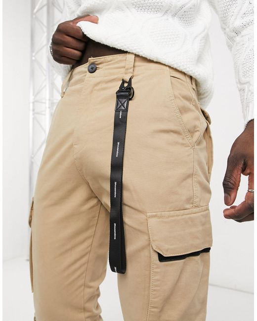 Bershka Denim Cargo Trousers With Key 