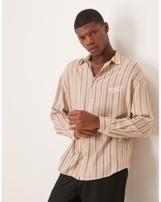 Camisa A Rayas Rojas Extragrande De Estilo Años 90 Con Detalle Bordado De ASOS de hombre de color Natural