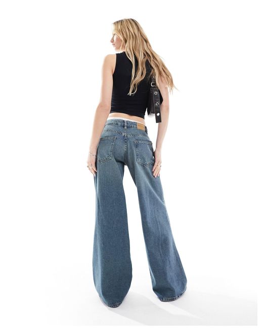 Motel Blue Roomy Extra Wide Low Rise Jeans