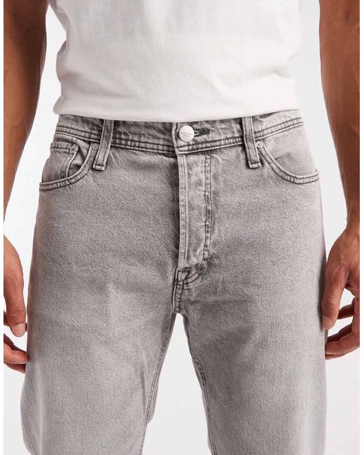 Jack & Jones Gray Chris Straight Jeans for men