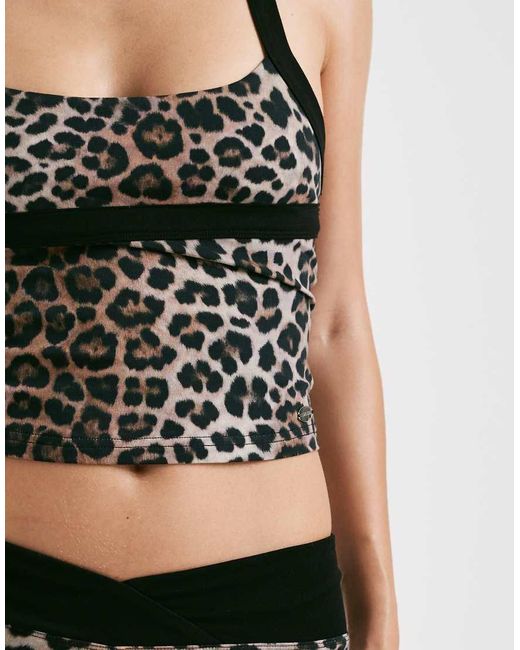 I.AM.GIA Multicolor Blare Sculpting Slinky Halterneck Cross Back Top