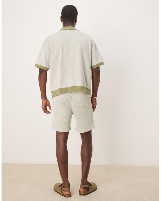 ASOS Short Met Textuur in het Natural voor heren