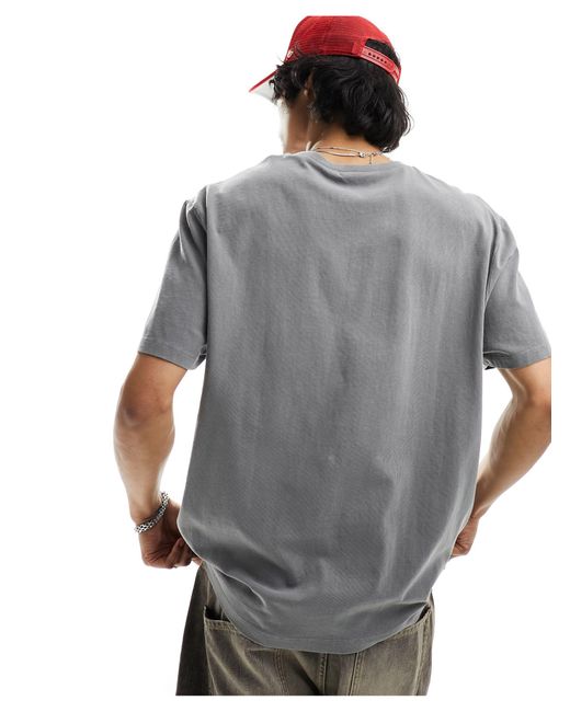 T-shirt pesante vestibilità comoda color antracite slavato di ASOS in Gray da Uomo