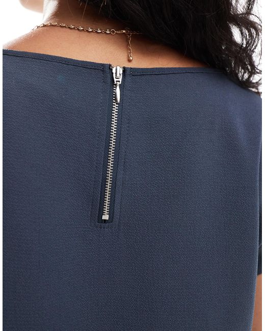 ONLY Blue Zip Back Blouse
