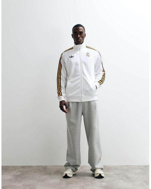 Adidas Originals White Real Madrid Originals Track Top for men