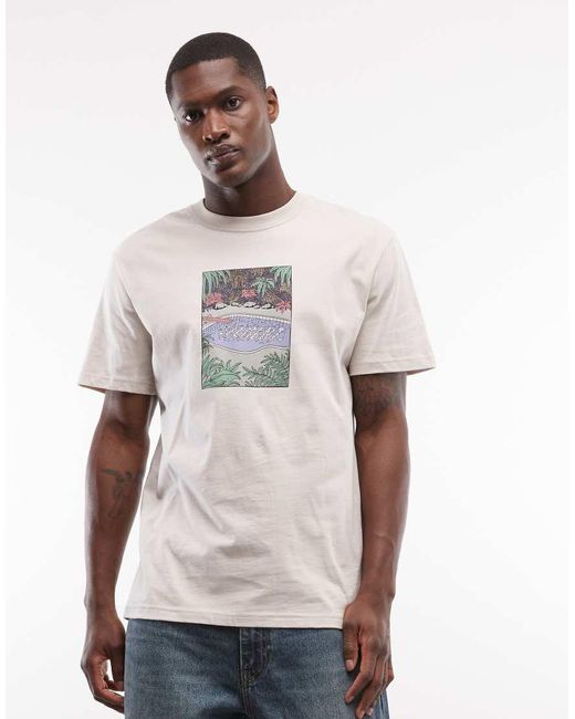 Element White Poolside Chest Graphic T-shirt for men