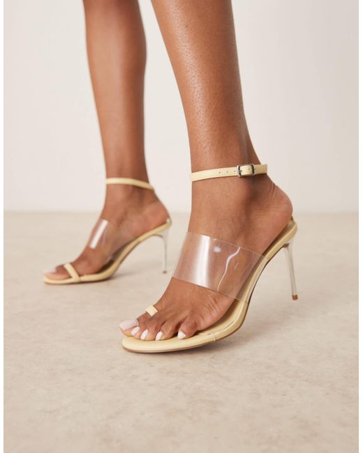 ASOS Natural Nevada Toe Loop Detail High Sandals