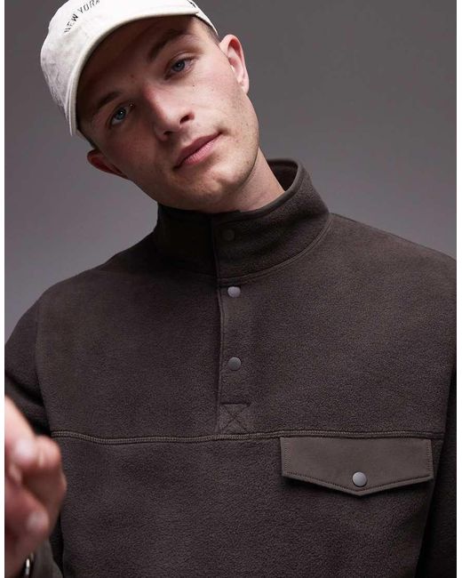 ARKET Fleece Jack Zonder Sluiting En Met Zak Met Klep in het Gray voor heren