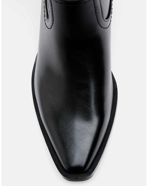 Stradivarius Black Plain Cowboy Boots