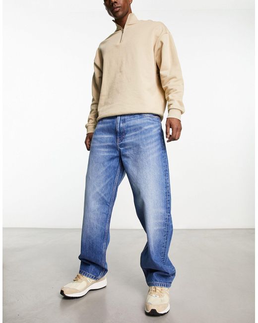 Weekday Galaxy - Losvallende Jeans Met Rechte Pijpen in het Blue voor heren