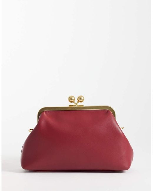 ASOS Red Frame Shoulder Pouch Bag With Detachable Strap