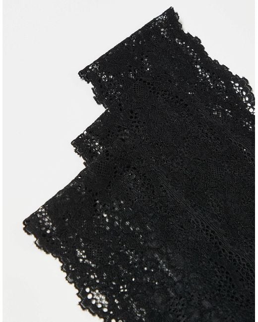 Cotton On Black – 3er-pack alltags-tangas aus spitze