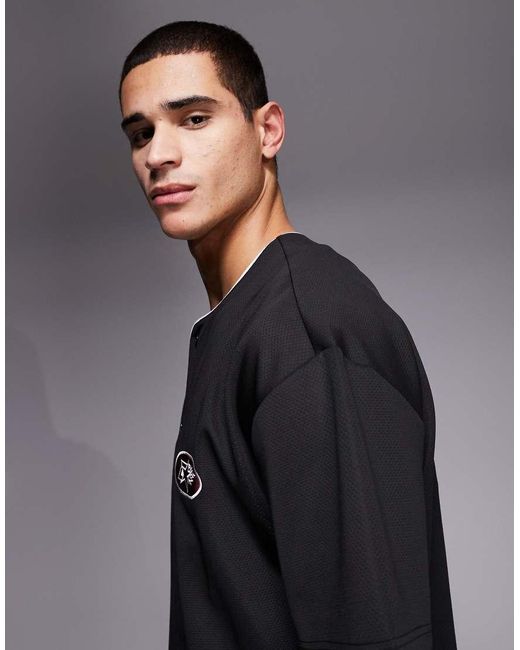 Courtside Gray Boxy Baseball Jersey for men