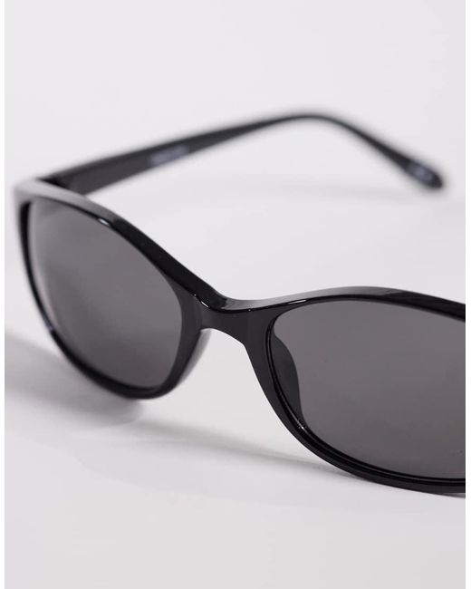 ASOS White Slim Oval Wrap Sunglasses for men