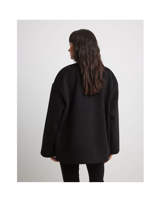 NA-KD Black Short Coat With Scarf