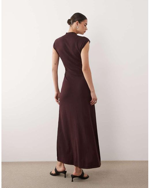 Mango Brown Sleeveless Maxi Dress