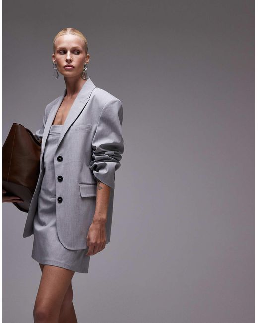 Blazer oversize d'ensemble - clair ASOS en coloris Gray