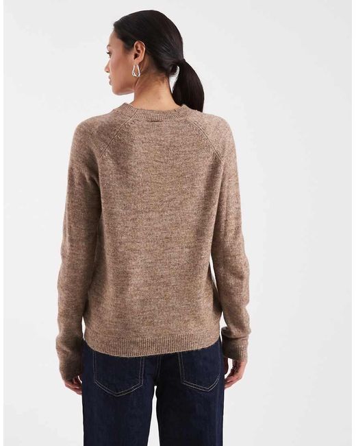 Pieces Brown High Neck Jumper