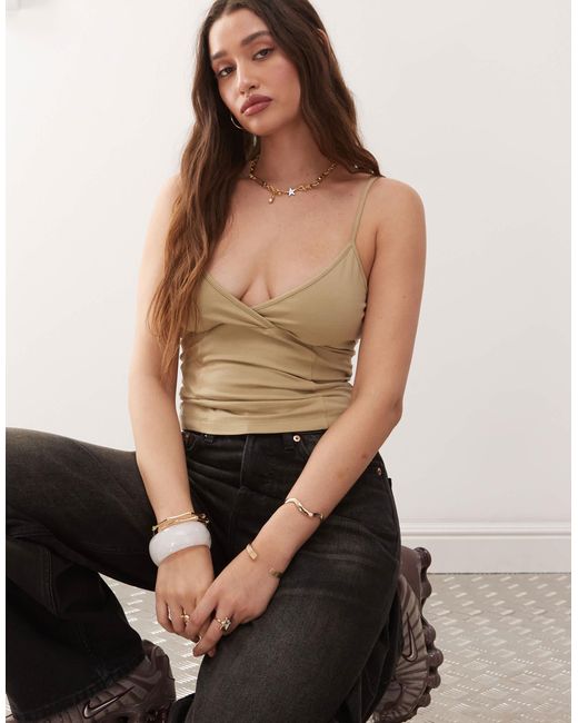 Weekday Black V Neck Cami Top