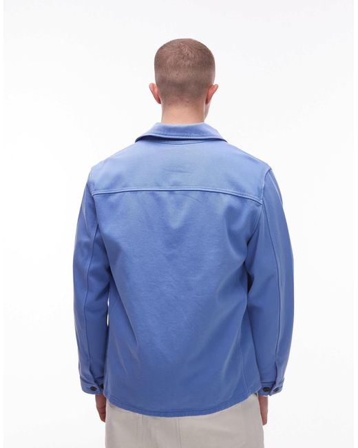 ARKET Blue Overdyed Twill Shacket for men