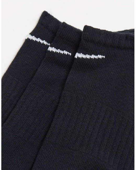 Nike Black 3 Pack Unisex Trainer Socks for men