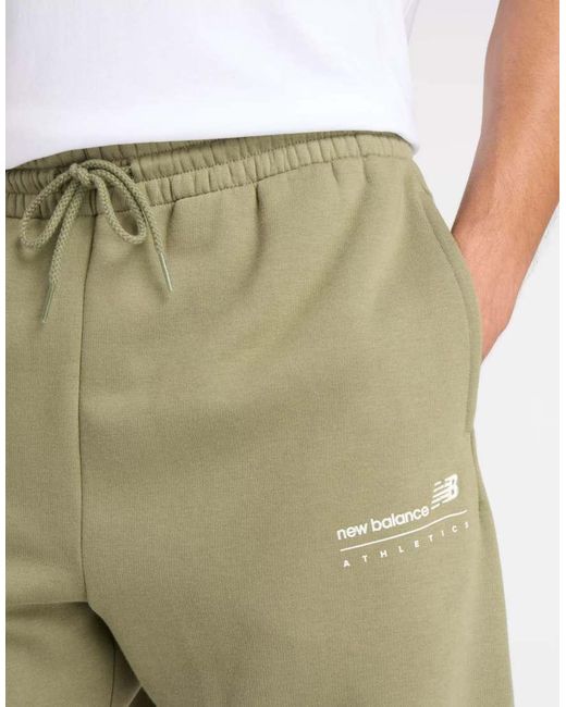 New Balance Green Linear Graphic Fleece Pant for men