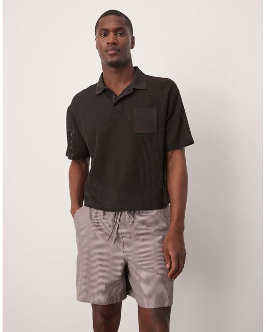 ASOS Red Oversized Stripe Shorts for men