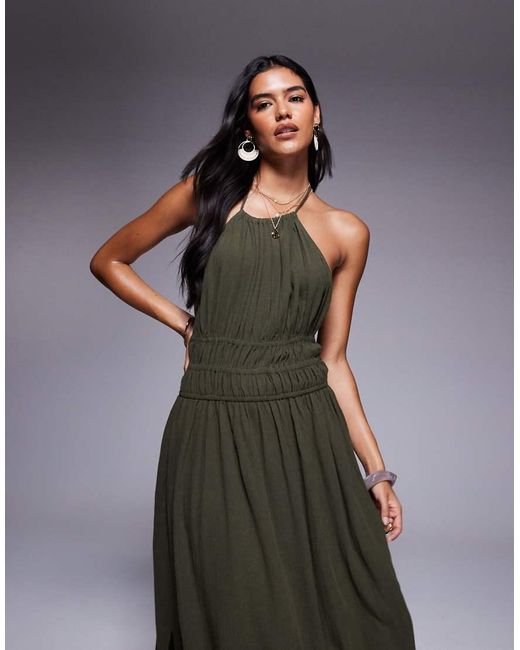 River Island Gray Halterneck Maxi Dress
