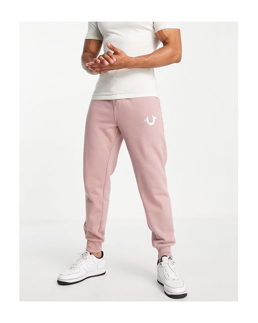 True Religion Pink Jersey joggers for men