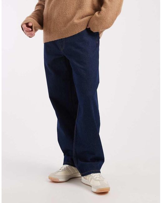 Vans Blue Check-5 Loose Denim Pant Pants Dark for men