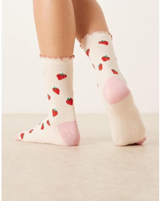 Accessorize Pink All Over Printed Aop Socks