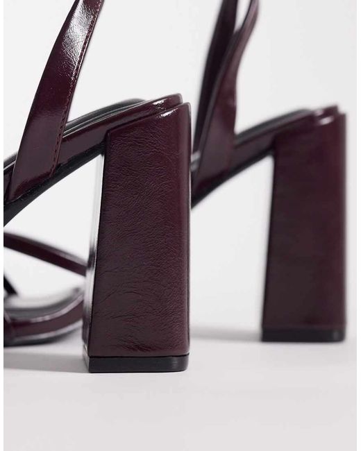 SEQWL White Strappy Barely There Block Heeled Sandal