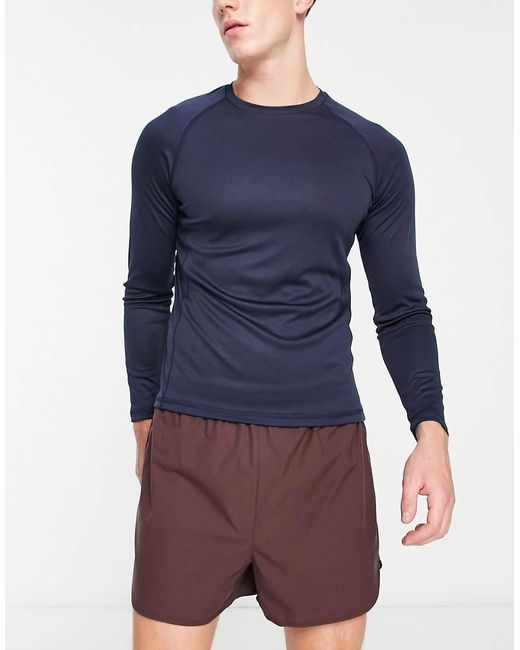 HIIT Blue Long Sleeve Training T-shirt for men