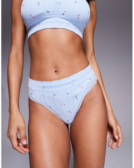 String en maille pointelle à imprimé Boux Avenue en coloris White