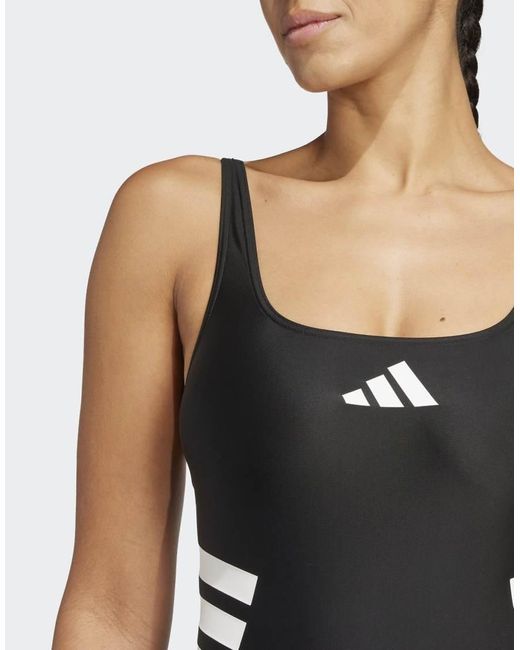 Adidas Originals Black 3-Stripes U-Back Swimsuit