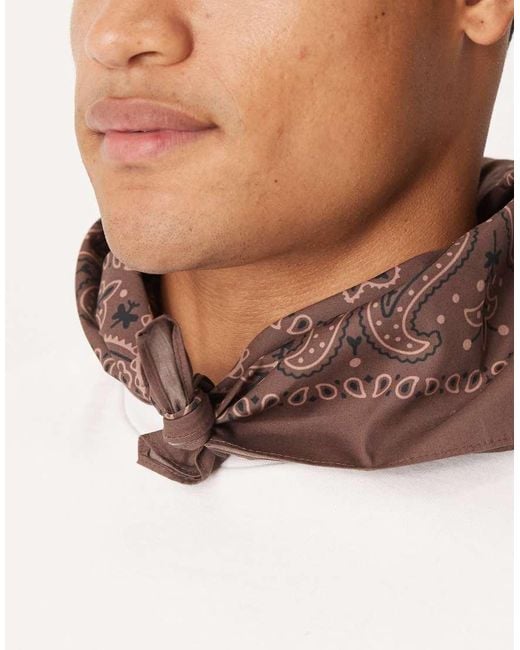 ASOS Bandana Met Paisleyprint in het Brown voor heren