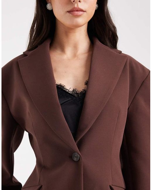 ASOS Purple Sculpt Cinch Waist Blazer