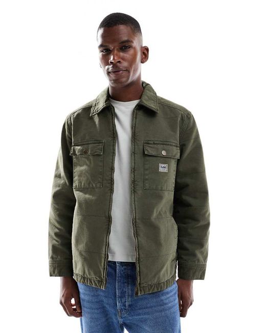 Lee Jeans Green Workwear Canvas Quilted Jacket for men
