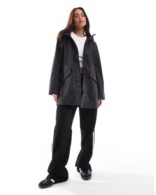 ONLY Black Hooded Raincoat