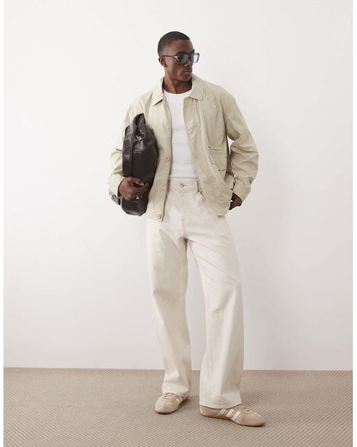 ASOS Natural Oversized Bomber Jacket for men