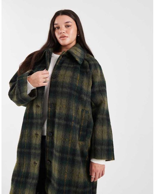 Noisy May Black Brushed Wool Look Maxi Overcoat