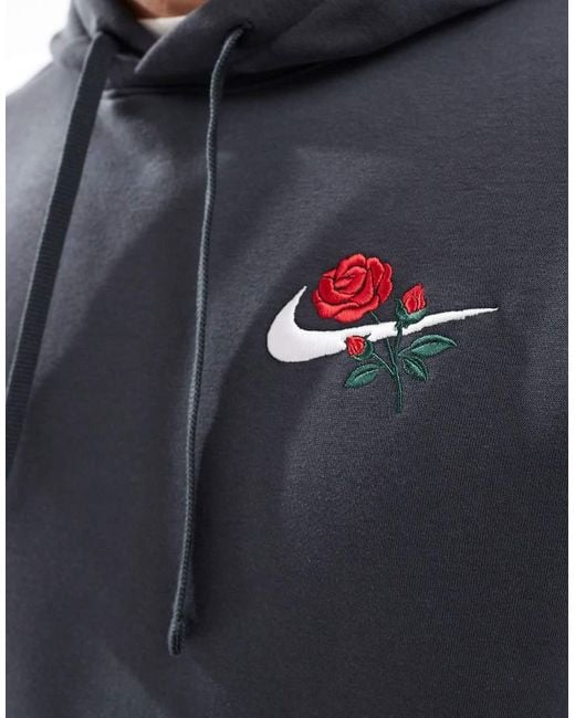 Nike embroidered flower hoodie hotsell