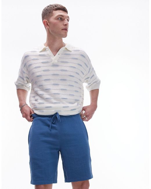 Pantaloncini slavato di Topman in Blue da Uomo