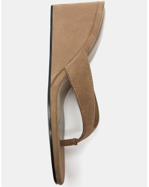 Pull&Bear Multicolor Toe Thong Wedge Sandals